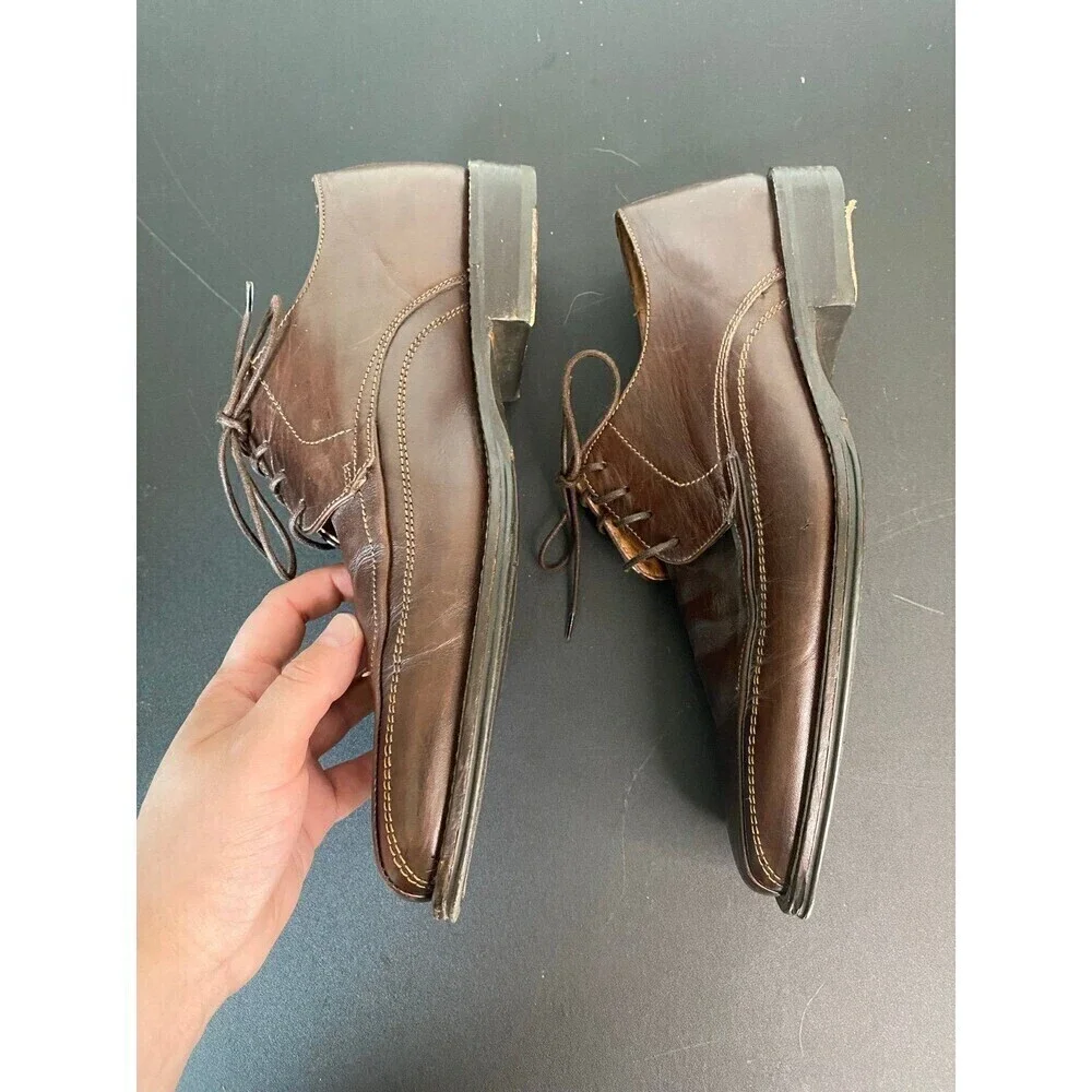 Johnston & Murphy square toe lace up leather oxford shoes
